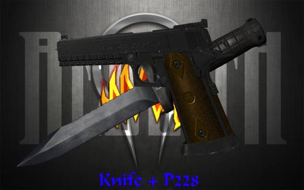 Модель ножа и пистолет P228 для css